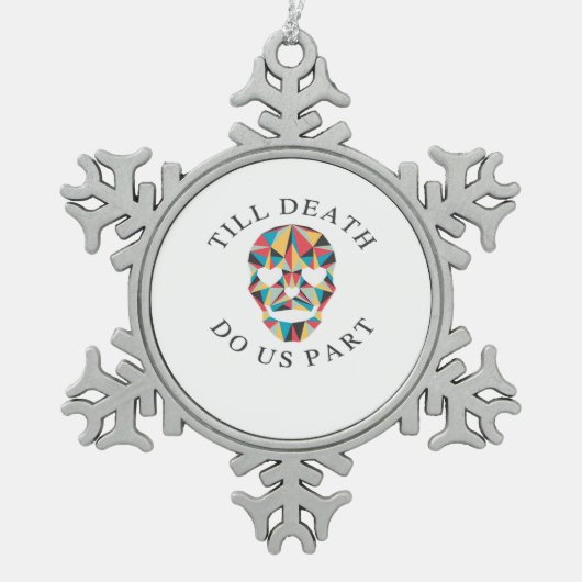 ティルデスドゥおもしろい&クラシックハロウィーン スノーフレークピューターオーナメント (正面)