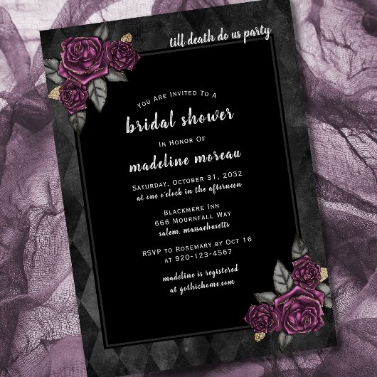 ティルデスドウアメリカパーティーゴシックブライダルシャワー 招待状