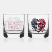 ティルデスドウアメリカパーティースカル赤と黒のバラ ウイスキーグラス (裏面)