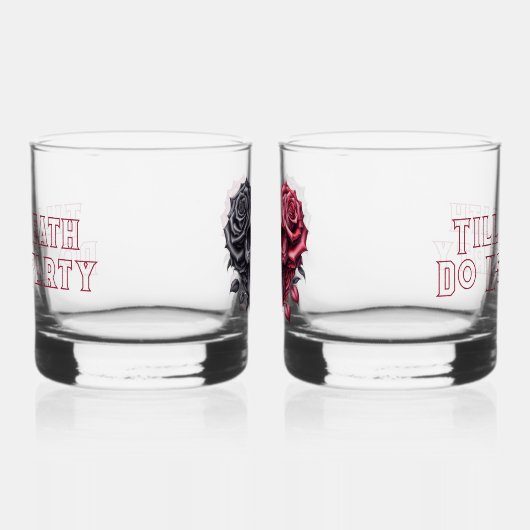 ティルデスドウアメリカパーティースカル赤と黒のバラ ウイスキーグラス (右)