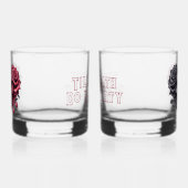 ティルデスドウアメリカパーティースカル赤と黒のバラ ウイスキーグラス (左)