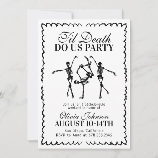 ティルデスドウアメリカパーティーバチェロレッテ週末 招待状 (正面)