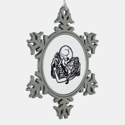 ティルデスドウスパークラシックツ不気味- Skeleton Sl スノーフレークピューターオーナメント (左)