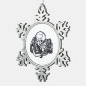 ティルデスドウスパークラシックツ不気味- Skeleton Sl スノーフレークピューターオーナメント (右)