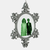 ティルデスドウスパートクラシックデザイン スノーフレークピューターオーナメント (左)