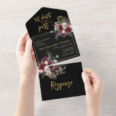 ティルデスドウスパートトリフォールド結婚式招待状 オールインワン招待状 (貼ってはがせる)