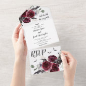 ティルデスドウスパートトリフォールド結婚式招待状 オールインワン招待状 (貼ってはがせる)