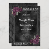 ティルデスドウスパートブラック結婚式招待状 招待状 (正面/裏面)