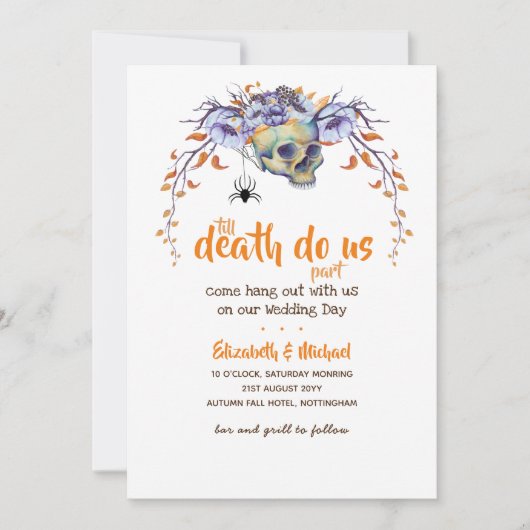 ティルデスドウスパート結婚式招待状スカル 招待状 (正面)