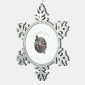 ティルデスドウスパート – 新婚スカル結婚したCou スノーフレークピューターオーナメント (右)