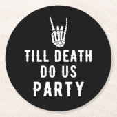 ティルデスドウusパーティーブラックスケルトンパーティー ラウンドペーパーコースター (正面)