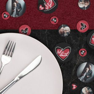 ティルデスハートメタルフォントイニシャル写真結婚の数 コンフェッティ