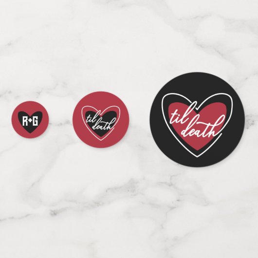 ティルデスハートメタルフォントイニシャル写真結婚の数 コンフェッティ (裏面)