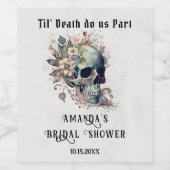 ティルデスフローラスカルゴシックブライダルシャワー ワインラベル (シングルラベル)