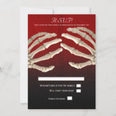 ティルデスブラッドレッドスケルトン金ゴールドウェディングRSVP 招待状 (正面)