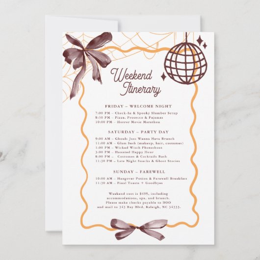 ティルデスボウカクテルハロウィンバチェロレット 招待状 (裏面)