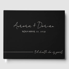 ティルデスミニマルブラック結婚ズゲストブック ゲストブック