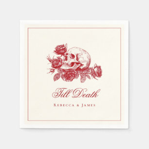 ティルデスレッドスカルバラゴシック結婚ズ スタンダードカクテルナプキン
