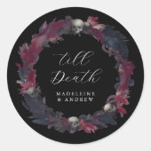 ティルデスヴィンテージ結婚ゴシックスカルの羽 ラウンドシール (正面)