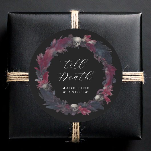 ティルデスヴィンテージ結婚ゴシックスカルの羽 ラウンドシール