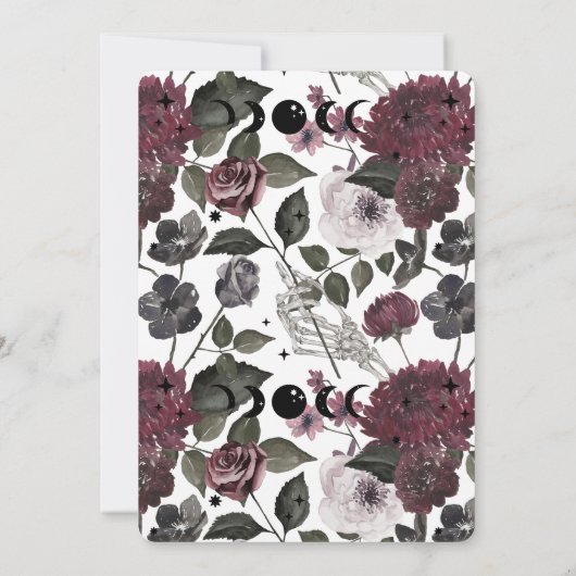 ティルデス水色ゴシックフローラ結婚ズ 招待状 (裏面)