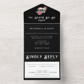 ティルデス私たちパーツスカル&バラブラック結婚ズ オールインワン招待状 (内側)