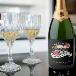 ティルデス私たちパーツスカル&バラブラック結婚ズ スパークリングワインラベル