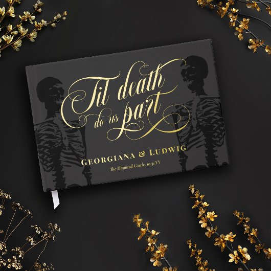 ティルデス私たちパーツスケルトンエレガントゴシック結婚ズ ゲストブック