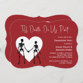 ティルデス私たちパーツスケルトンレッド婚約 招待状 (正面/裏面)