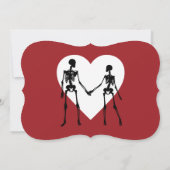 ティルデス私たちパーツスケルトンレッド婚約 招待状 (裏面)