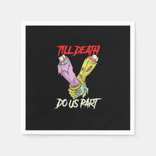 ティルデス私たちパーツゾンビハンズデスPastel行く スタンダードカクテルナプキン (正面)