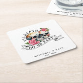 ティルデス私たちパートスカル&バラホワイト結婚ズ スクエアペーパーコースター (アングル)