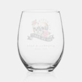 ティルデス私たちパートスカル&バラホワイト結婚ズ ステムなしワイングラス (裏面)