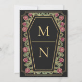 ティルデス私たちパートバラブラックゴシック結婚ズ 招待状 (裏面)