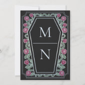 ティルデス私たちパートバラブラックゴシック結婚ズ 招待状 (裏面)