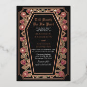 ティルデス私たちパートバラブラックゴシック結婚ズ 箔招待状 (正面)