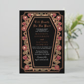 ティルデス私たちパートバラブラックゴシック結婚ズ 箔招待状 (立ち正面)