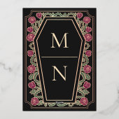 ティルデス私たちパートバラブラックゴシック結婚ズ 箔招待状 (裏面)