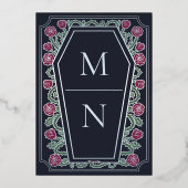 ティルデス私たちパートバラブラックゴシック結婚ズ 箔招待状 (裏面)