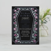 ティルデス私たちパートバラブラックゴシック結婚ズ 箔招待状 (立ち正面)