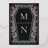 ティルデス私たちパートバラブラックゴシック結婚ズ 箔招待状 (裏面)