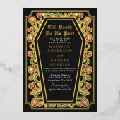 ティルデス私たちパートバラブラックゴシック結婚ズ 箔招待状 (正面)