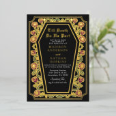 ティルデス私たちパートバラブラックゴシック結婚ズ 箔招待状 (立ち正面)