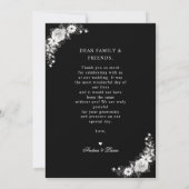 ティルデス米国パーティーブラックゴシックゴシック結婚ズ サンキューカード (裏面)