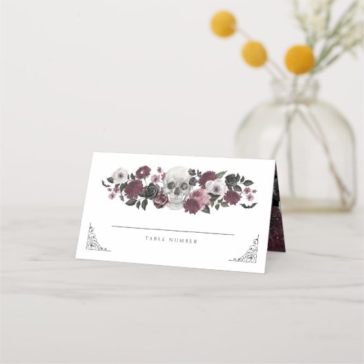 ティルデス米国パーティー水色スカル結婚ズ プレイスカード (裏面)