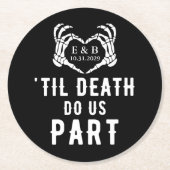 ティルデス結婚ズ黒紙コースター ラウンドペーパーコースター (正面)