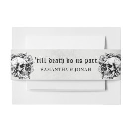 ティルデス・ゴシックフローラスカルハロウィン結婚ズ 招待状ベリーバンド