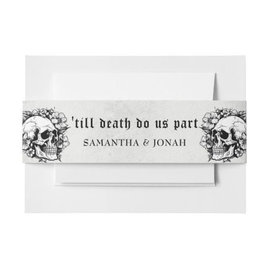 ティルデス・ゴシックフローラスカルハロウィン結婚ズ 招待状ベリーバンド (正面例)