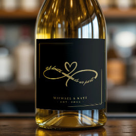 ティルデスDo私たちパーツブラック&金ゴールドインフィニティシンボル スパークリングワインラベル