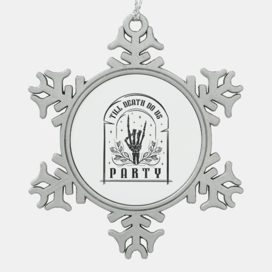 ティルデスDo米国パーティーギフトレトロバチェロレッテハ スノーフレークピューターオーナメント (正面)